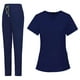 thumbnail image 5 of Conjunto de uniforme médico para mujer, conjunto de parte superior y pantalones de enfermera, ropa de trabajo para enfermera Azul oscuro M, 5 of 9