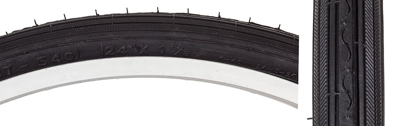 SUNLITE Tires Sunlt 24X1-3/8 Bk/Bk Rd K40