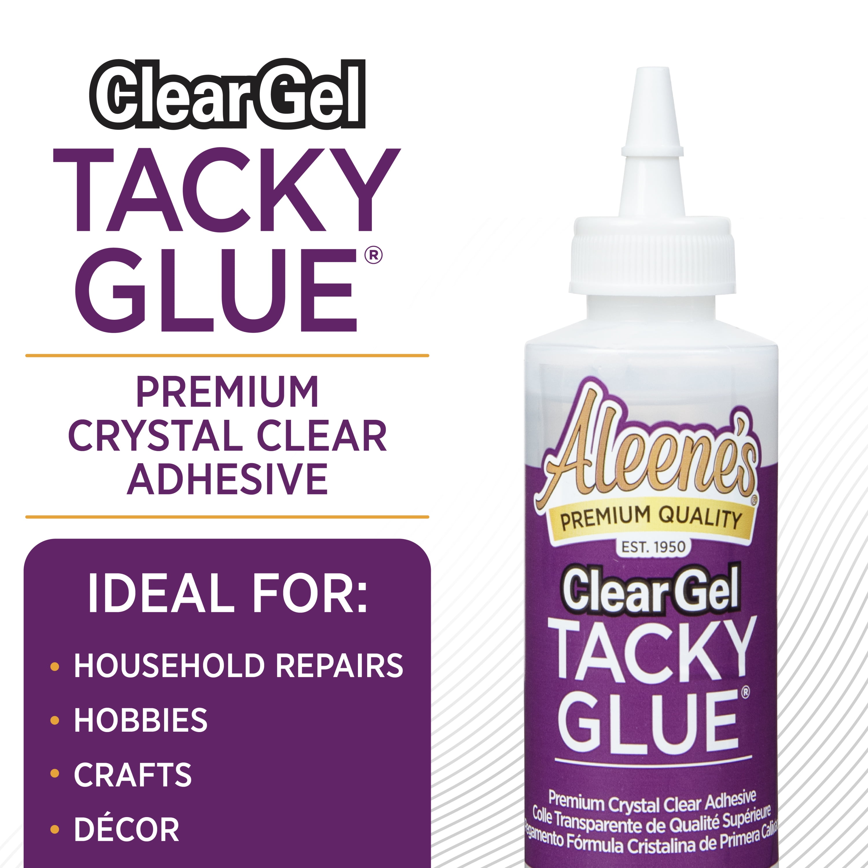 (6 pack) Aleene's Clear Gel Tacky Glue 4 fl oz, Dries Clear, Premium All-Purpose Adhesive