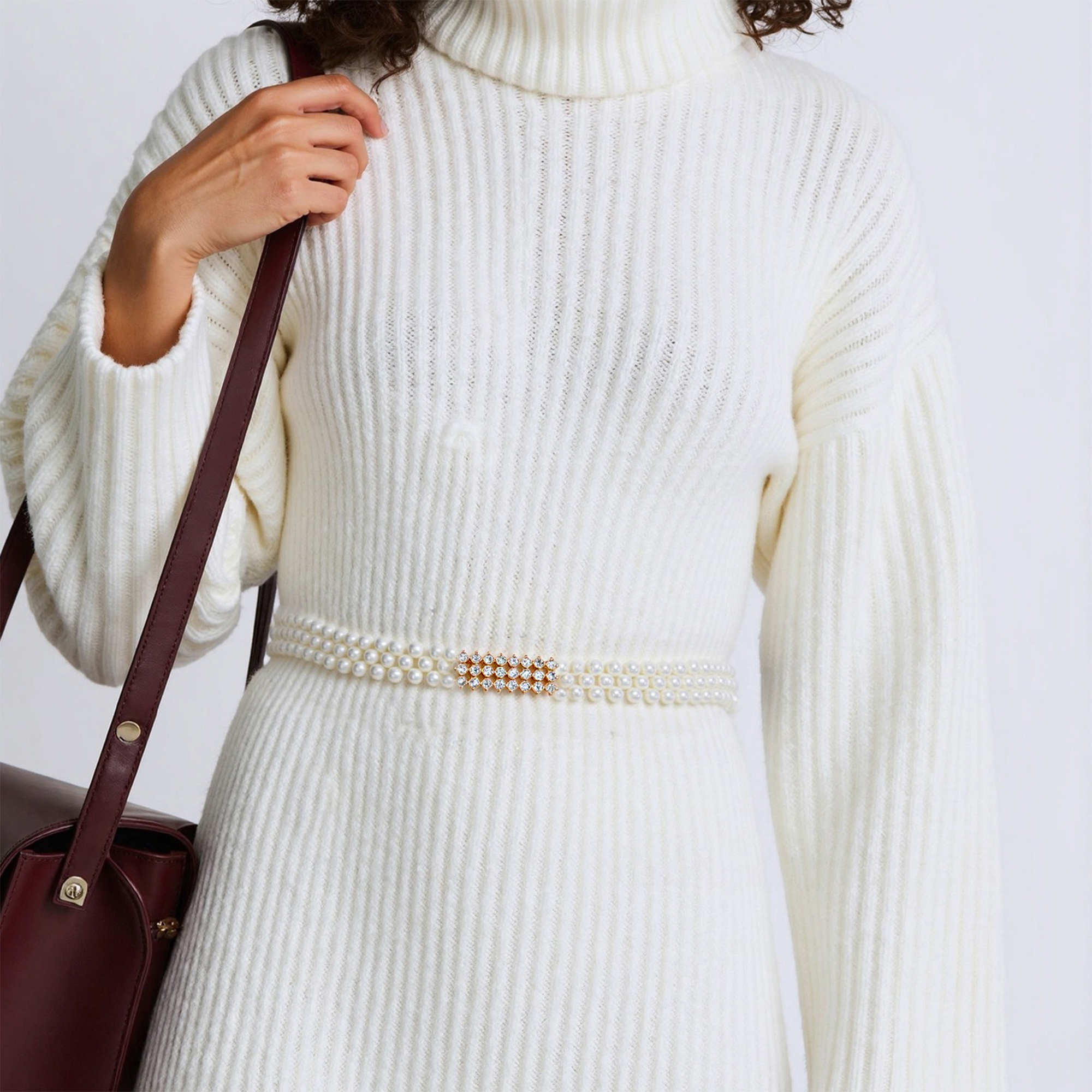 Unique Bargains Stylish Adjustable Waist Belt in Beige for Everyday Wear [Square-Shaped]
