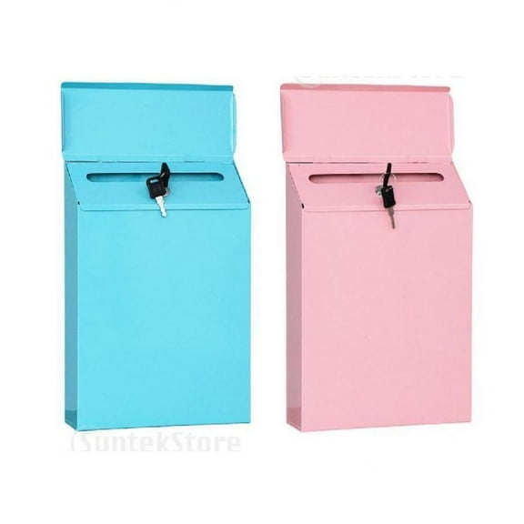 2x Vertical Mailbox Locking Drop Box Secured Payments Postbox Case for Porch