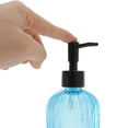 thumbnail image 3 of Unique Bargains 1 Pc Convenient Vertical Stripes Soap Dispenser 13.53oz Blue Black, 3 of 6