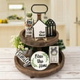 thumbnail image 4 of JHGoosa 8 Pieces Farmhouse Decor For Tiered Tray Rustic Wooden Sign Farmhouse Table Centerpieces With Artificial String Light Plastic Stand For Kitchen Table Decor Housewar, 4 of 9