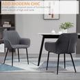 thumbnail image 4 of HOMCOM Dining Chairs Set of 2, Upholstered Accent Chairs with Metal Legs, 4 of 10