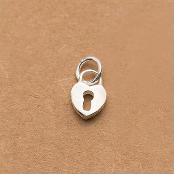 QQTDFG Women Sterling Silver Love Heart Lock Key DIY Dangle Charm for Bracelet A2708-2#-1 charm