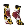 thumbnail image 2 of Women Men Athletic Socks Flag Of Maryland Cushioned Quarter Ankle Socks, 2 of 7