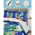 thumbnail image 3 of Twin Quilt Bedding Set, Funny Dinosaur Reversible Summer Quilt 3 Pieces, Cute Dino Purple Cartoon Boys Girls Children Lightweight Bedspreads Coverlets with 2 Pillow Shams for All Seasons, 3 of 5