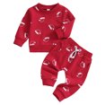 thumbnail image 2 of WOLLED Baby Infant Christmas Sweatshirt Outfits for Boys Girls 2PCS Spring Long Sleeve Sweatsuit Set Casual Crewneck Sweatshirt Tops & Waisted Pants Outfits 0M-3T, 2 of 9