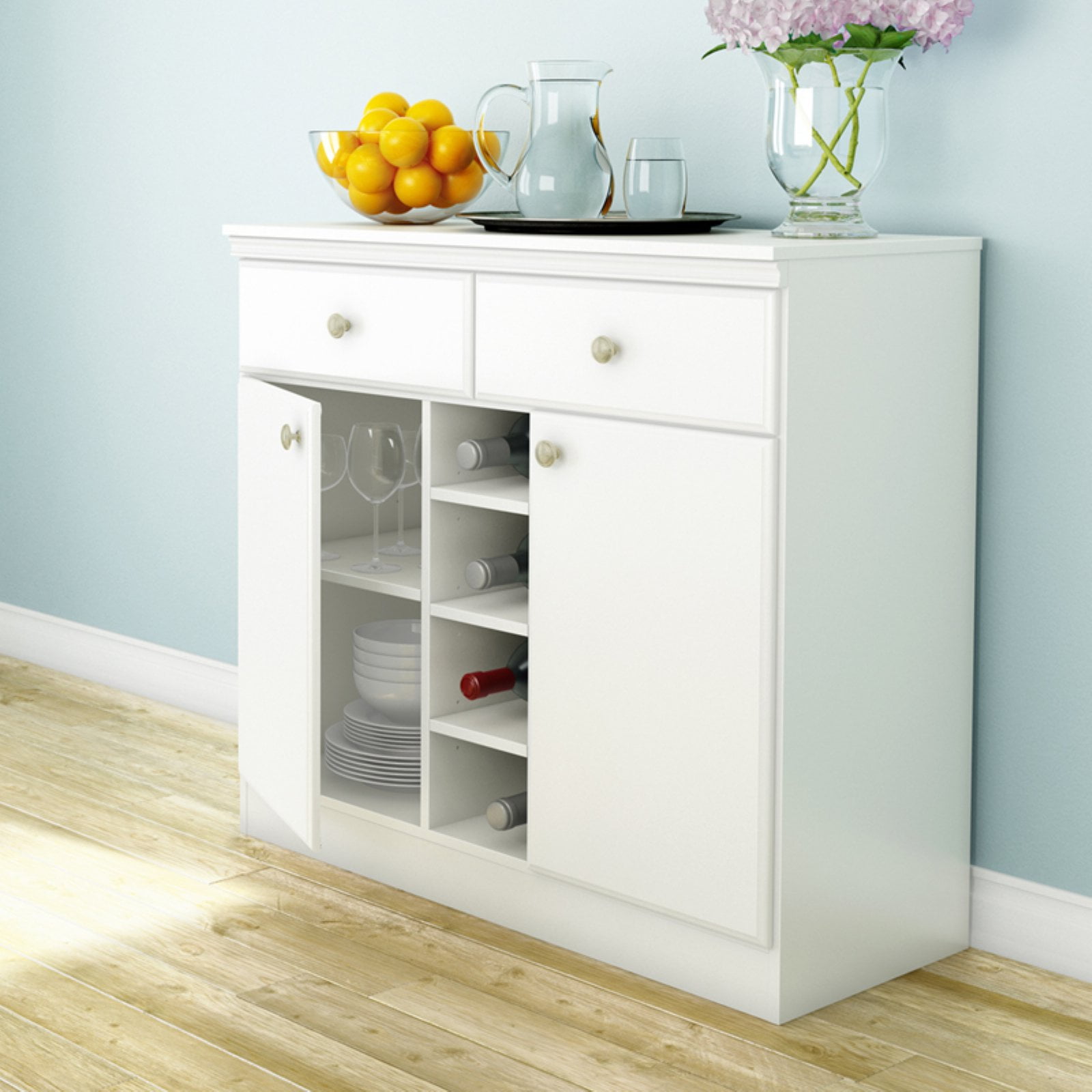South Shore Morgan Storage Console Buffet Multiple Finishes