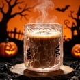 thumbnail image 4 of Halloween Embossed Glass Cup, Thick Crystal Style Tumbler with Colorful Patches for Juice Water Parties and Home Decor, 4 of 6