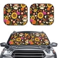 thumbnail image 2 of Disketp 2 Piece Sunflowers Mushrooms Pattern Windshield Sunshades,Folding Windshield Sun Shade For Car Suv Trucks Sedan,Blocks Uv Rays Sun Visor Protector-Small, 2 of 7