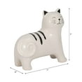 thumbnail image 4 of Whimsical Cat Figurine for Home Decor - Ceramic Sculpture for Living Room, Office, Bathroom, or Shelf Styling - Modern Boho Style Ornament for Coffee Tables and Room Accents - 7", White & Black, 4 of 12