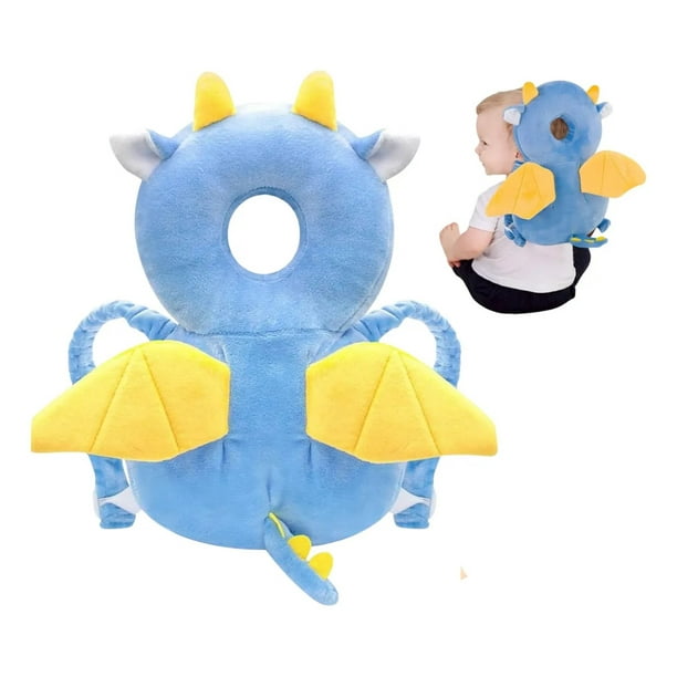Mochila Cojín Protector De Cabeza Para Bebes Caídas Golpes Azul Dragón De Mr. Gadgets.