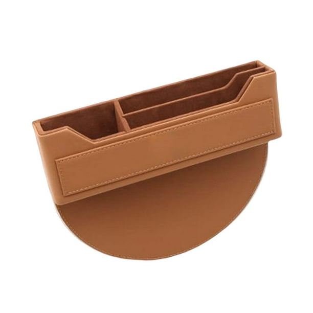 Organizador para huecos de asientos de coche, llaves, tarjetas, artículos diversos, accesorios de interior Marrón