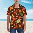 thumbnail image 4 of Lsque Autumn Leaves pattern Hawaiian Shirt for Men, Unisex Summer Beach Casual Short Sleeve Button Down Shirts-Small, 4 of 9