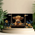 thumbnail image 6 of 1 Pcs 2D Flat License Plate Covers & Frames, A Calf on a Swing For Decorative Front, Waterproof For Decoration Aluminum License Plate Covers & Frames Cover For Men Women, 12" X 6", 6 of 7