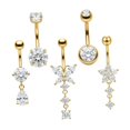 thumbnail image 3 of 5 piercings para el ombligo, regalos para mujeres, barra para el ombligo, ideal para fiestas de Halloween. Dorado, 3 of 8