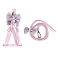 thumbnail image 2 of Adjustable Dogs Walking Harness with Gauze Bow Traction Lead Leash Strap Belt Rope(Pink), 2 of 11