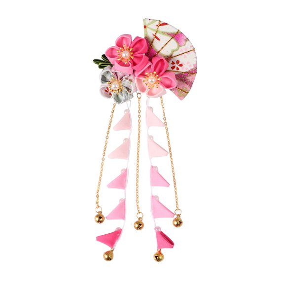 1 unid estilo japonés horquilla pinza de pelo de borla larga tocado de novia clásico decoración de pelo de boda para mujer rosa