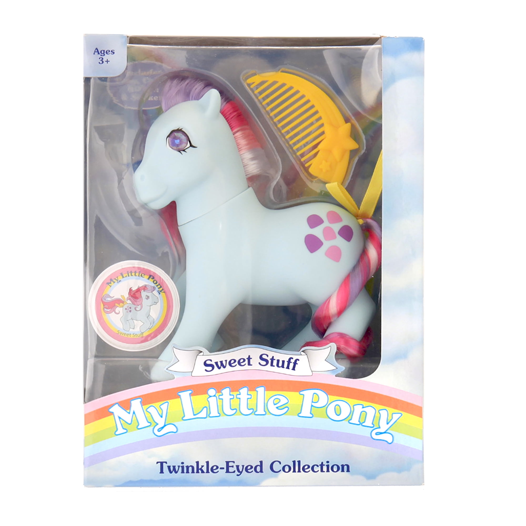 Basic Fun My Little Pony | Sweet Stuff Classic Rainbow Ponies |  Twinkle-Eyed Collection, Retro Horse Gifts, Toy Animal Figures, Horse Toys  for Boys