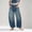 Blue, variant on SNKSDGM Women's Plus Work Pants Women Petite Linen Pants Women Petite Dressy Mid Rise Barrel Jeans for Women Wide Leg Mid Waist Cropped Denim Pants Baggy Boyfriend Jeans with Pockets