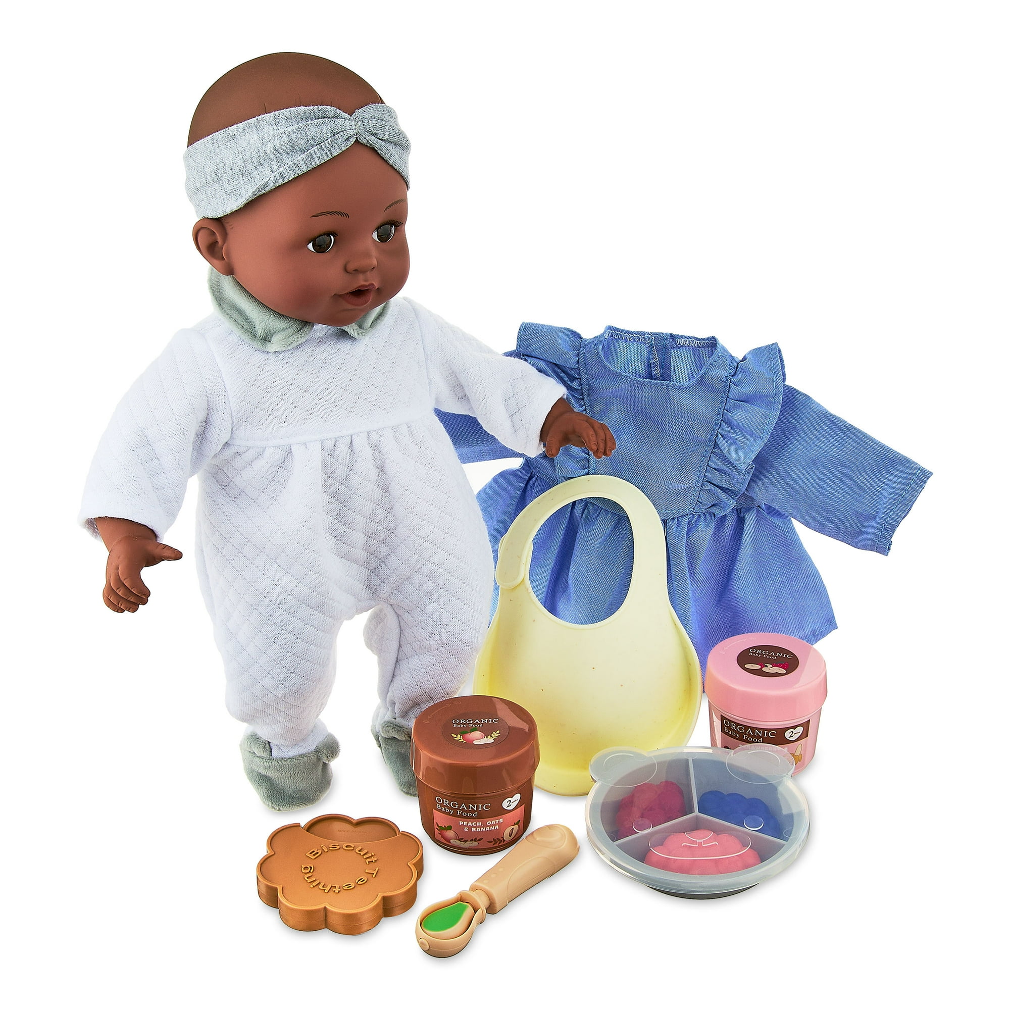 My Sweet Love Feeding Time Gift Set, 14 in Baby Doll with Dark Skin Tone