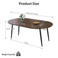 thumbnail image 4 of Lecut Expandable Dining Table, 39.3" Round Table to 70.8" Oval Dining Table, Wooden Farmhouse Kitchen Table with MDF Top, 4-8 Person Dining Table for Home, Office, 4 of 9