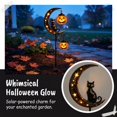 thumbnail image 4 of Solar Black Cat & Pumpkin Moon Garden Stake Light, Halloween Outdoor Waterproof LED Yard Decoration with Crescent Moon, Hanging Jack-o'-Lantern Lantern for Garden, Patio, Walkway, Porch, Black Cat, 4 of 5