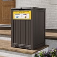 thumbnail image 6 of Nihsuao 53-Gallon Outdoor Package Delivery Box - Large Resin Storage Container with Lockable Lid, Waterproof Deck Box for Porches, Patios, Curbside, Brown, 6 of 8