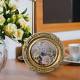 thumbnail image 3 of Marco de Fotos Redondo de 6 Pulgadas, Marco de Fotos Dorado Vintage, Decoración para Mesa y Pared, 3 of 4