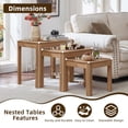 thumbnail image 3 of Buildhom Farmhouse 3pc Nesting Tables Set, Rustic Wood Stacking End Tables with Storage Shelves for Living Room, Dark Wood, 3 of 9
