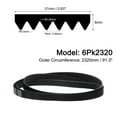 thumbnail image 2 of Unique Bargains 6Pk2320 V-Ribbed Belt 5 Ribs 2320mm Length x 21mm Width x 5mm Thick, EPDM Poly V Belt Serpentine Belt, 2 of 5