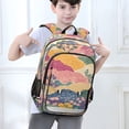 thumbnail image 6 of FORMRS Unisex School Backpack 17" Student Travel Bag with Laptop Compartment, Green Floral Wave, 6 of 7