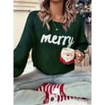 thumbnail image 6 of MIPREWUY Women Christmas Cute Sweaters Casual Letter Embroidery Comfy Warm Long Sleeve Pullover Basic Knitwear for Streetwear, 6 of 8