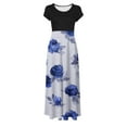 thumbnail image 4 of Cyber&Monday Deals Dyegold Sundresses for Women Casual Beach - Womens Summer Dresses Round Neck Short Sleeve Floral Print Long Maxi Sun Dresses ​Summer Beach Swing ​Holiday ​Dress, 4 of 6