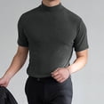 thumbnail image 5 of INCERUN Men Short Sleeve Shirts High Collar Tops Body Fit Casual Wear Bottoming Tshirts, 5 of 5