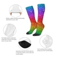 thumbnail image 3 of Naloa Rainbow Glitter Thigh High Socks Extra Long Stretchy Sock Women Over Knee High Opaque Stocking Daily Wear, 3 of 6