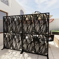 thumbnail image 2 of Miniyam Metal Outdoor Privacy Screen 74" x 45.3" – Waterproof, Rust-Proof Room Divider, Black, 2 of 7