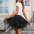 thumbnail image 6 of Haivin Women's Mini Skirts Mesh Flowy Ruffled Skirt Layered Low Rise Pleated Asymmetrical Short Skirts, 6 of 6