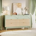 Tribesigns 55" Modern 6-Drawer Dresser with Gold Handles, Wood Cabinet ...
