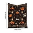 thumbnail image 3 of Manta de franela | Chal de Halloween | Estampado de calabaza y hoja de arce | Poliéster ligero para todas las estaciones | Funda para sofá cama de 70x100 cm, 3 of 6