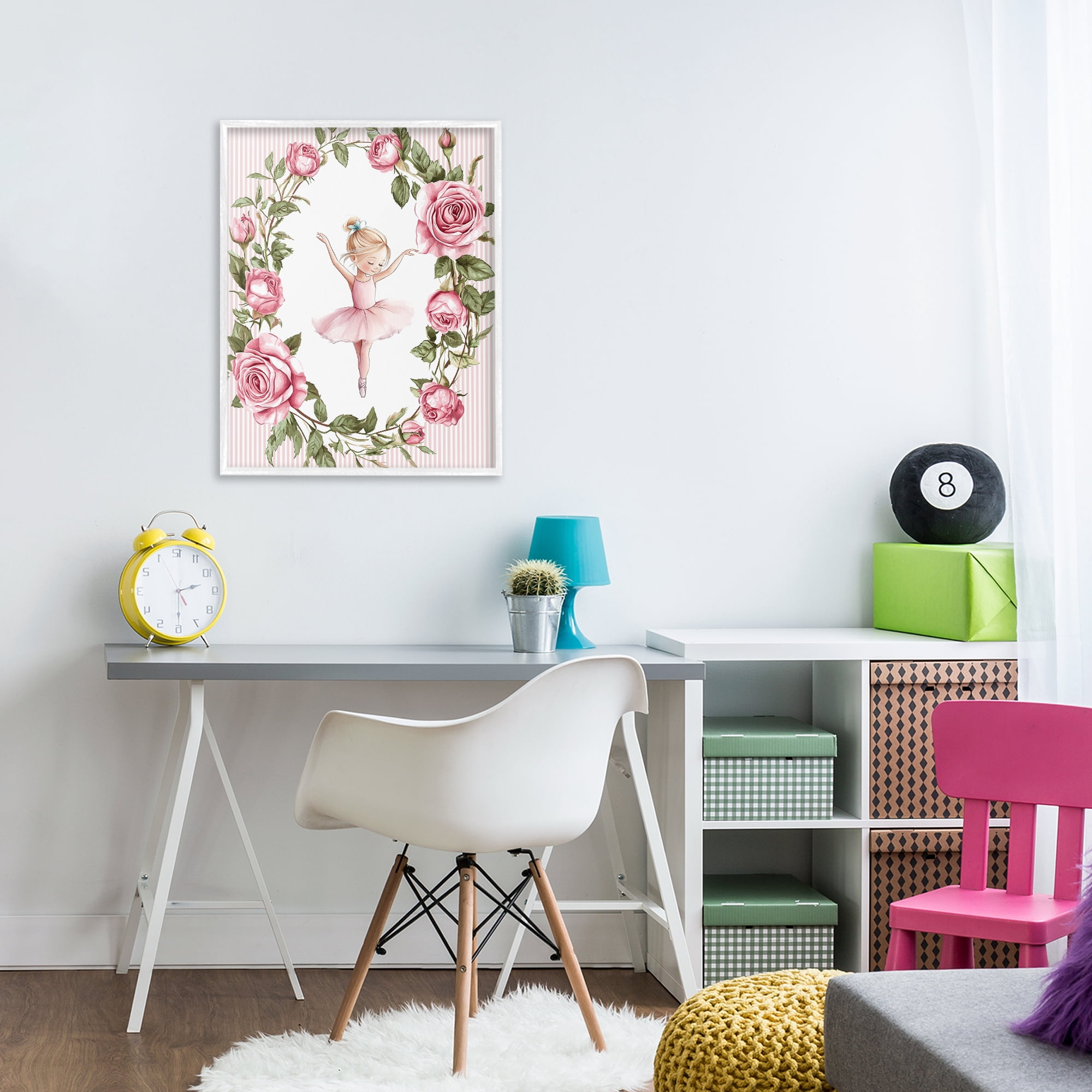 Stupell Industries Little Rose Dance White Framed Giclee Art, design by Christine Simpson Art