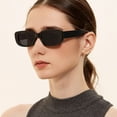 thumbnail image 2 of Paquete de 12 Anteojos de Sol Rectangulares Negros QYVEWY para Mujeres y Hombres Estilo Y2K, 2 of 6