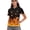 Flaming Pumpkin Pattern, variant on Whosucclay Soft Workout Shirts, Poinsettia Candy Cane Design Polyester Casual Sports Half Zip Tennis Short Sleeved Shirt for Golf Travel Bowling Size X-Small