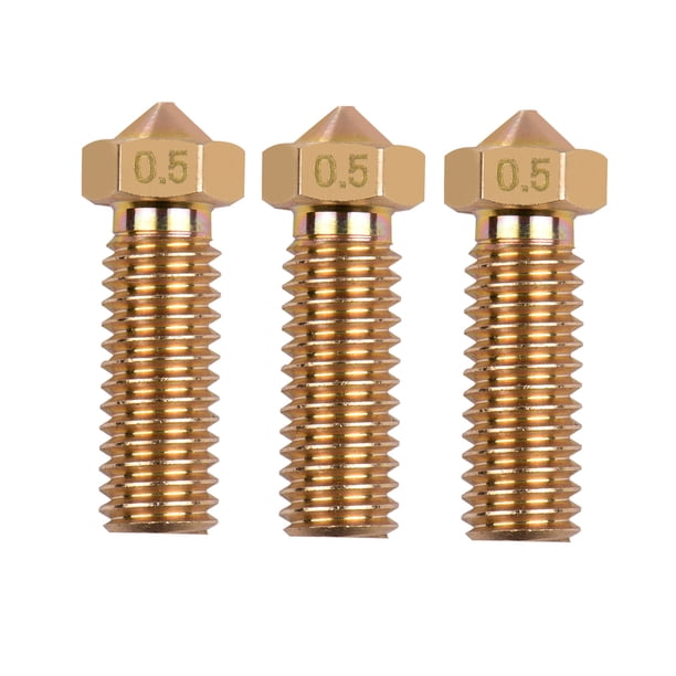 3pcs Impresora 3D Extrusora Volcán de latón Boquilla M6 Rosca Cabezal de impresora 0.5mm Salida para Tomshoo 0.5mm
