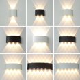 thumbnail image 2 of Aplique de pared LED impermeable para exteriores e interiores, iluminación hacia arriba y hacia abajo IP65, CA 86-265 V, 2 W, 4 W, apto para escaleras de jardín, luz nocturna, 2 of 5