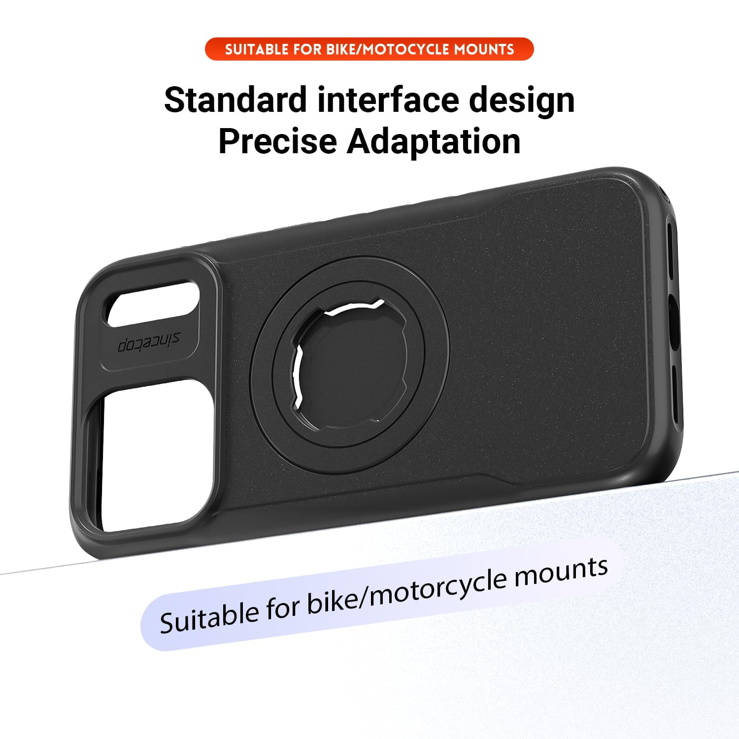 Sourcingbay Bike Phone Case Compatible with iPhone 17 Pro Max, Magnetic for MagSafe, Clear Slim Shockproof Protective Cover with Lock-in Design, Black
