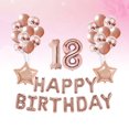 thumbnail image 3 of Juego de 37 globos decorativos de feliz cumpleaños para 18 años, de oro rosa, de látex natural, de película de aluminio y lentejuelas para fiesta de cumpleaños., 3 of 6