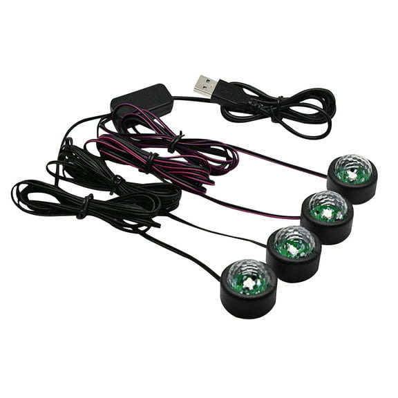 Nishuna LED Ambient Lighting Lamp USB Car Lights Ambient Night Lamp Car Decoration Assorted Color (Voice Control)