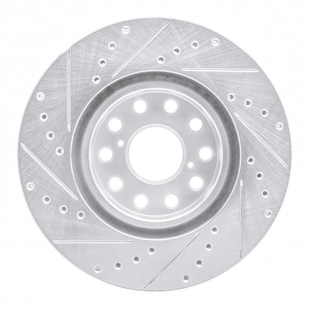 Dynamic Friction Company 631-76061R DFC Brake Rotor - Drilled And Slotted - Silver